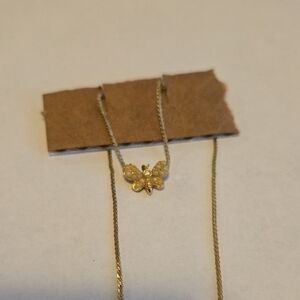 Gold Butterfly Pendant Necklace